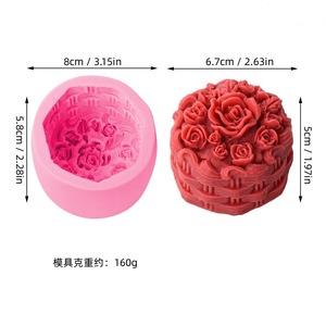 Rose Relief Silicone Mold Rectangle Round DIY Soap Candle Cake Mold Valentine'S Day Craft - Product Image 5