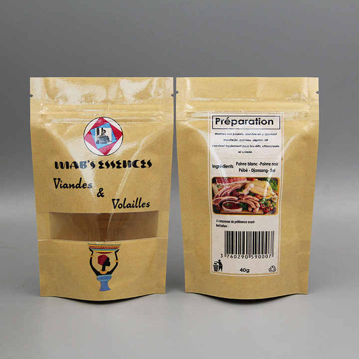 Kraft Paper Food Packaging Packet Bag / Dried Mango Dry Fruit Packaging
