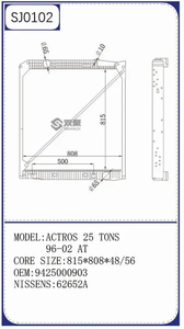 Radiateur automatique de haute qualité pour BENZ <span class=keywords><strong>ACTROS</strong></span> 25 TONS 96-02 Intercooler en plastique et en aluminium <span class=keywords><strong>Prix</strong></span> d'usine OEM NO. 9425000903 - Product Image 4