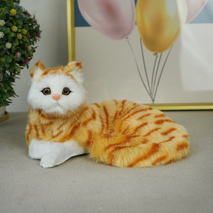 Peluche de Gato Hecho a Mano, Tamaño Real, Diseño Realista, Estilo Rústico, para Decoración de Interiores, Pelaje Natural, Patrón Animal - Product Image 6