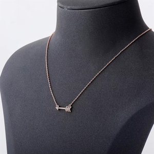 Collier en argent sterling 925 avec flèche de l'amour, style INS simple, mode coréenne, entièrement serti de zircons, de la marque Production Factory - Product Image 1