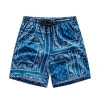 Shorts de bain pour hommes à imprimé cachemire, taille élastique avec cordon de serrage, décontractés, séchage rapide, pour l'été, OEM