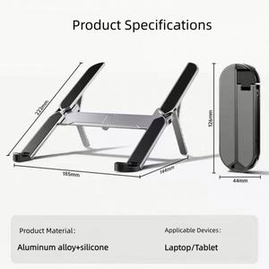 Nuevo Soporte Plegable y Portátil para Laptop, Tablet y Teléfono, de Aleación de Aluminio Plateado y Silicona, Ergonómico y Ajustable en 6 Niveles - Product Image 6
