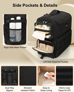 Valigia per Trucco Relavel con Ruote a 360 Gradi, Trolley per Cosmetologia, Valigia da Viaggio per Parrucchieri con Manico Estraibile - Product Image 6