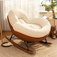 Fauteuil à bascule en forme de poire Tenghang, canapé moelleux, fauteuil inclinable individuel avec base en bois pour salon, chambre à coucher, balcon