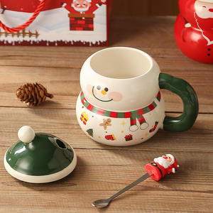 ถ้วยเซรามิกลายคริสต์มาสสุดสร้างสรรค์แก้วลายการ์ตูนตุ๊กตาหิมะของขวัญวันคริสต์มาสสไตล์สูงของที่ระลึกแบบข้ามพรมแดน - Product Image 3