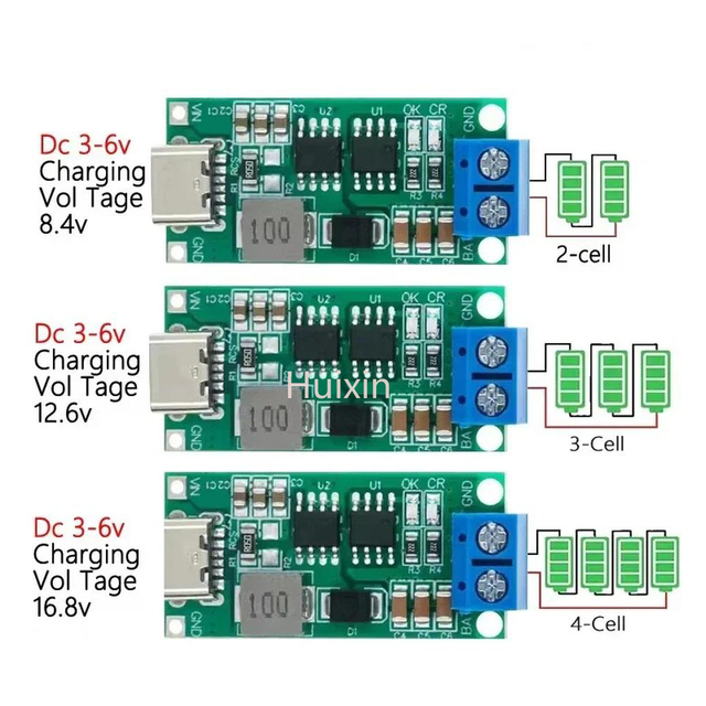 Multi-Cell 2S 3S 4S Type-C To 8.4V 12.6V 16.8V Step-Up Boost LiPo Polymer Li-Ion Charger 7.4V 11.1V 14.8V 18650 Lithium Battery