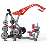 Machine à charge par disques Super Lat Machine pour la musculation des Térapectoraux Majeurs et des Dorsaux en V, Équipement de Gym Commercial, Conception Biomecanique