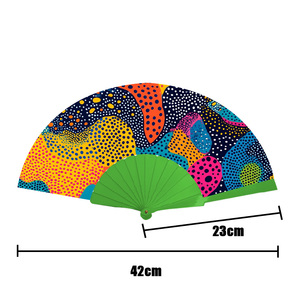 Abanico Ecológico Hecho a Mano de Plástico Verde de 23 cm para Graduación, Halloween, Pascua - Hermoso Regalo Empresarial - Product Image 2