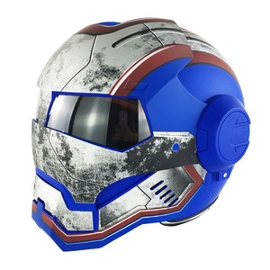 KUUVI et FEIKO <span class=keywords><strong>Casque</strong></span> de <span class=keywords><strong>moto</strong></span> électrique Style <span class=keywords><strong>Iron</strong></span> <span class=keywords><strong>Man</strong></span> avec pare-brise et protection contre les chocs Doublure en mousse neuve - Product Image 6