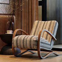 Antiker Retro-Stuhl Rustikaler Landhausstil Luxuriöse Nordische Möbel Moderner Sessel Stoff Wohnzimmer Akzent-Loungesessel