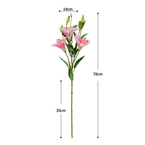 Flores Artificiales de Lirio Dongchen Crafts, 6 Cabezas, Arreglo en Jarrón de Seda, Rosa Blanco, para Decoración del Hogar y Bodas - Product Image 5
