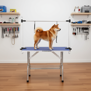 Table de toilettage pour chien 36 pouces en acier inoxydable pliable avec tapis antidérapant pour le soin et le bain des animaux - Product Image 2