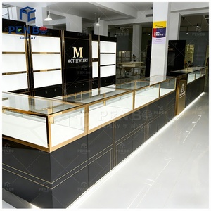 Vetrina Espositiva per Gioielli Bianca e Nera, Stile Fabbrica, in Compensato e Vetro Temperato, con Serratura - Product Image 2