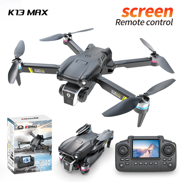 K13 Max Screen Control RC Foldable Quadcopter Drone WIFI FPV Wide Angle HD Dual Camera Video Photography Beginner-Friendly