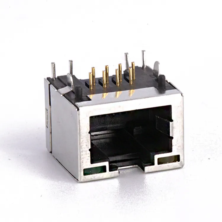 Female 8pin 1-Port Rj 45 Jacks Pcb Board Smt Shieled U6 Smd Surface Mounted 8P8C Rj45 Connector With Transformer And Leds