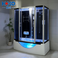 Cabine de douche vapeur de luxe avec sauna intégré, cadre coulissant, finition brossée pour usage intérieur, hôtels