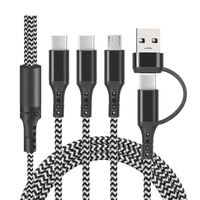 2022 nouvelle conception 5 en 1 Usb C a vers USBC Micro 8pin câble de charge multi avec câble de charge en nylon tressé couleur claire C Type PD