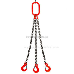 Élingue de levage en acier allié pour moteur, <span class=keywords><strong>crochet</strong></span> de levage à chaîne G80 G100, 2 ou 4 brins, pour conteneurs, certifiée ISO - Product Image 1