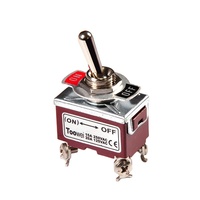 Interruptor de palanca Toowei con reinicio automático MOM-OFF, DPST, terminal de tornillo, 10A, 250VAC, interruptor de palanca de latón