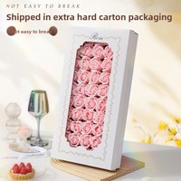 Fleurs Artificielles Souvenirs, Têtes de Roses Éternelles en Savon à Trois Couches, Faites à la Main, Emballage Cadeau DIY pour Mariage