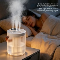 Nouvel humidificateur de bureau grande capacité 1,5 L, 3 jets, portable, USB DC5V, avec veilleuse 7 couleurs pour la maison et la chambre