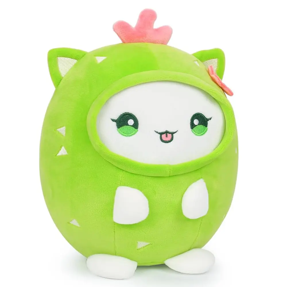 Geliefde Grappige Zachte Kawaii Kat Plushie Speelgoed Cactus Kat Pluche Kussen Voor Kinderen Verjaardagscadeaus