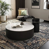 Table basse moderne en tissu Baotian T-2025002 personnalisable avec plateau en verre et structure en acier inoxydable pour salon