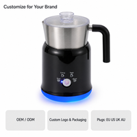 Mousseur à lait électrique automatique 700 ml en acier inoxydable, machine à mousse de lait chaud pour cappuccino, latte, chocolat, 220-240 V