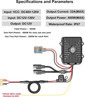 Convertisseur de tension Kewig étanche IP67 48V-120V vers 12V, régulateur, réducteur, transformateur avec fusible pour moto, voiturette de golf, scooter