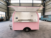 Food Truck, Chariot à Gâteaux, Camion à Glaces, Remorque, Petit Camion à Café et Pains avec Réfrigérateur Vitré, Machine à Café pour Débutants