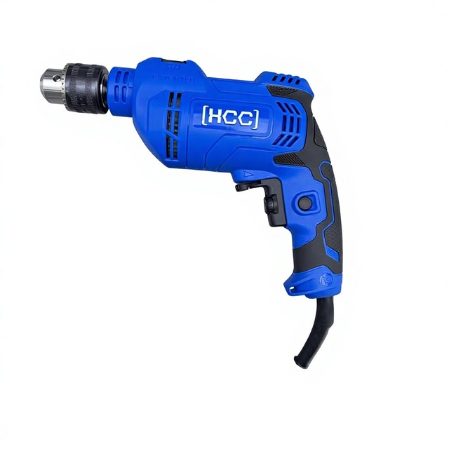 HCC 810W Corded Single Speed High-Power Impact Drill-Wood/Metal Drilling & Screw Driving (Blue/Orange/Red Options)