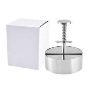 Moule à hamburger rond en acier inoxydable 304, presse manuelle pour viande (bœuf/poisson/gâteau) pour barbecue - Product Image 5
