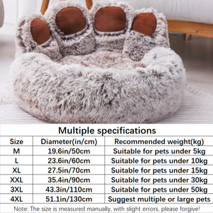 Cama y Sofa Nido para Perro y Gato Cama de Peluche de Lujo con Forma de Pata de Oso Descanso Cómodo Accesorio para Mascotas - Product Image 6