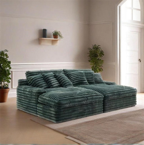 1 Ensemble de canapé-lit modulaire sectionnel en tissu velours côtelé, compressé sous vide, livré en boîte, mobilier pour la décoration intérieure - Product Image 6