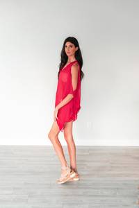 Incredible Western Style <b>Red</b> Sexy Cold Shoulder Swim Wear Exotic Beach Wear Vacation Sexy Beachwear Kaftan <b>Dress</b> For Women - Product Image 5