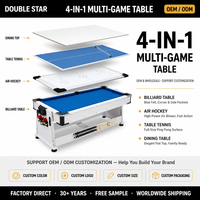Table de jeu multifonctionnelle SZX personnalisable 4-en-1 : billard 7 pieds, hockey sur air, tennis de table et plateau repas, idéale pour usage commercial