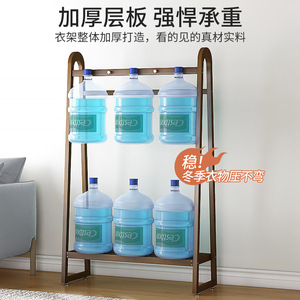 Solid Wood Coat Rack Floor <b>Standing</b> With Wheels For Bedroom And Home Use Minimalist Design Modern Appearance Portable Storage - Product Image 3