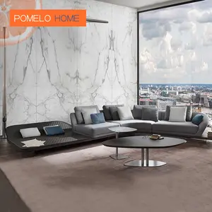 PomelohomeSet mobili da soggiorno di lusso 5 posti divano Pedicure a forma di L italiano in stile coreano francese reale