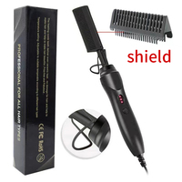 Peigne chaud bling professionnel ionique en alliage de titane ventilateur peigne brosse à Air chaud sèche-cheveux lisseur électrique peigne à cheveux