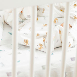 THE FARM seprai tempat tidur bayi bambu cetak kustom seprai pas dengan sarung bantal penutup selimut - Product Image 2