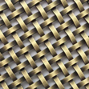 Decorative Wire Mesh XY-2276GO Antique Brass Plated Flat Wire Mesh Panel