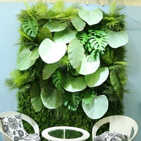 Décoration murale en gazon artificiel intérieur et extérieur de conception moderne Plante verticale exclusive en plastique vert pour décorations de fête