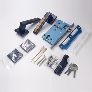 Zinc Alloy Black <strong>Internal</strong> <strong>Door</strong> <strong>Handle</strong> <strong>Lock</strong> Set Square Knurled Mortise <strong>Door</strong> Lever Bedroom Bathroom Privacy <strong>Locks</strong> <strong>Handle</strong> <strong>With</strong> Keys - Product Image 4
