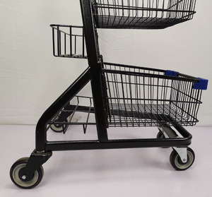 4 bánh xe 80L nhà máy 3 giỏ kim loại bền siêu thị mua sắm giỏ hàng tạp hóa mua sắm giỏ hàng hai Tier mua sắm giỏ hàng - Product Image 5