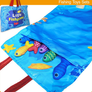 Jeu de pêche en tissu Montessori, jouet éducatif précoce, jouet de puzzle de comptage pour bébé, gobelets imbriqués avec sac de rangement - Product Image 4