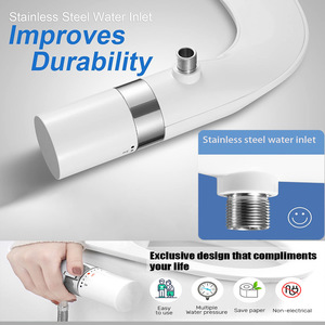 Ultra-sottile doppio ugello in plastica Bidet seduta Non elettrico spruzzatore di acqua dolce regolabile pressione dell'acqua per servizi igienici esterni - Product Image 2