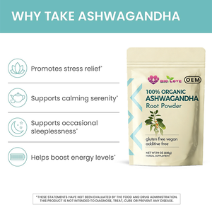 Pó de Raiz de Ashwagandha Autêntico Testado em Laboratório Suporte à Qualidade do Sono Suplemento de Relaxamento Natural - Product Image 5