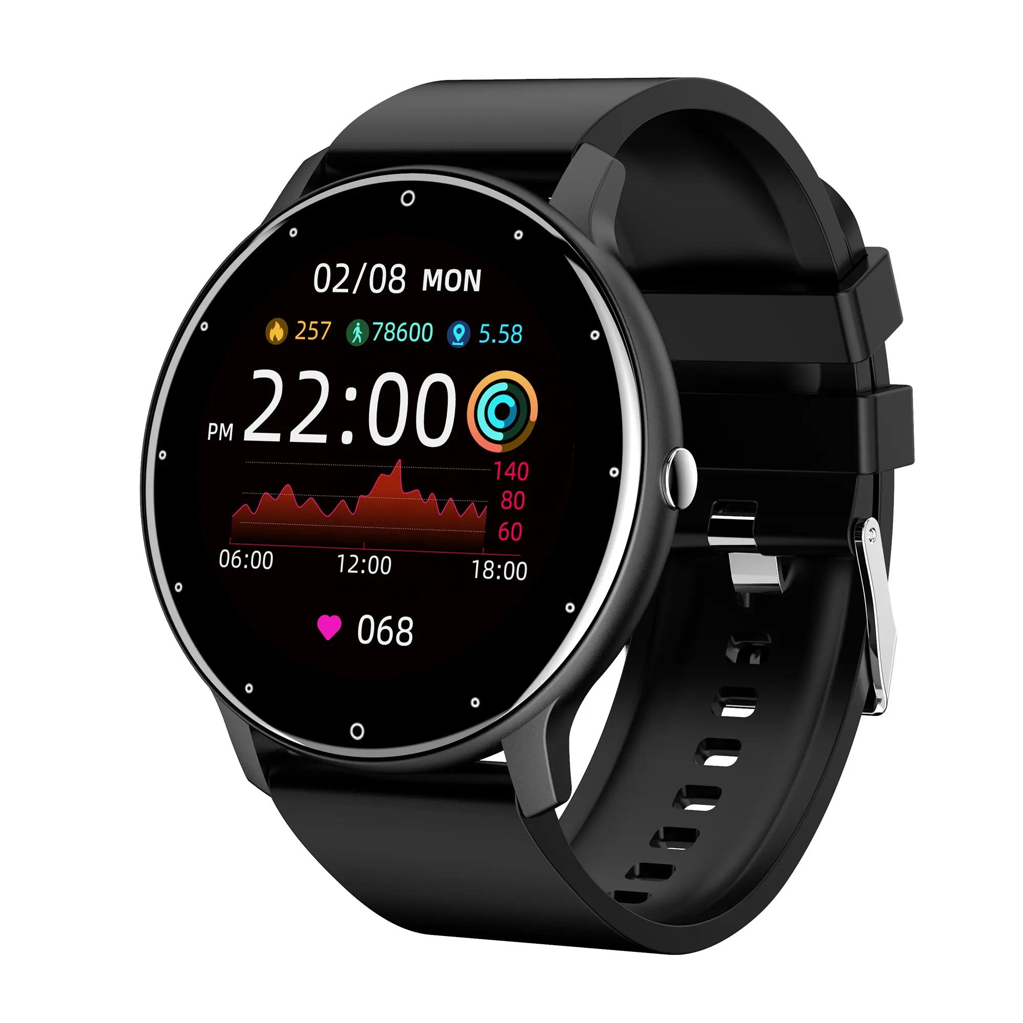 ZL02D Latest Model Fitness Watch Smart Bracelet Blood oxygen Monitor Heart Rate IOS Android Waterproof Sport Round Smart Watch
