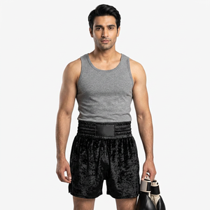 Customizable Wholesale Breathable MMA Muay Thai Shorts Solid Pattern Kickboxing Fight Shorts Sustainable Material Casual Style - Product Image 1